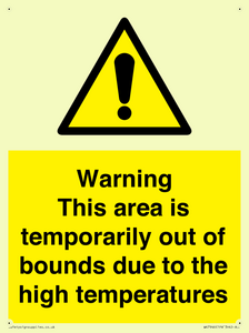 Warning This area is temporarily out of bounds due to the high temperatures